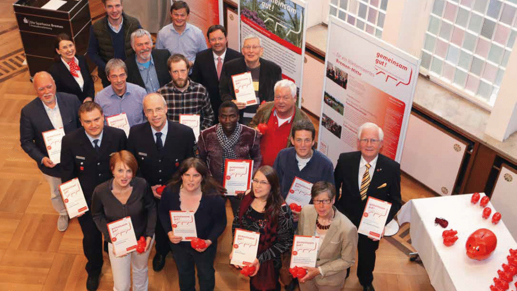 Engagiert vor Ort: Jeweils 18.250 Euro verteilte die Sparkasse Bremen im Rahmen der Stadtteilinitiative „gemeinsam gut!“ an die 17 Gewinnerprojekte aus Bremen-Mitte.